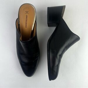Johnston and Murphy Trista Black Leather Mule Clog Shoes Size 7.5